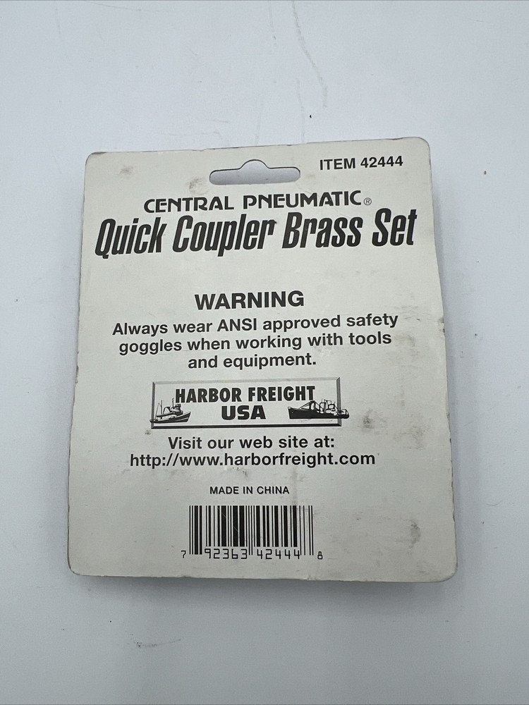 Central Pneumatic Quick Coupler Brass Set 5 Piece Sealed Pack Heavy Duty