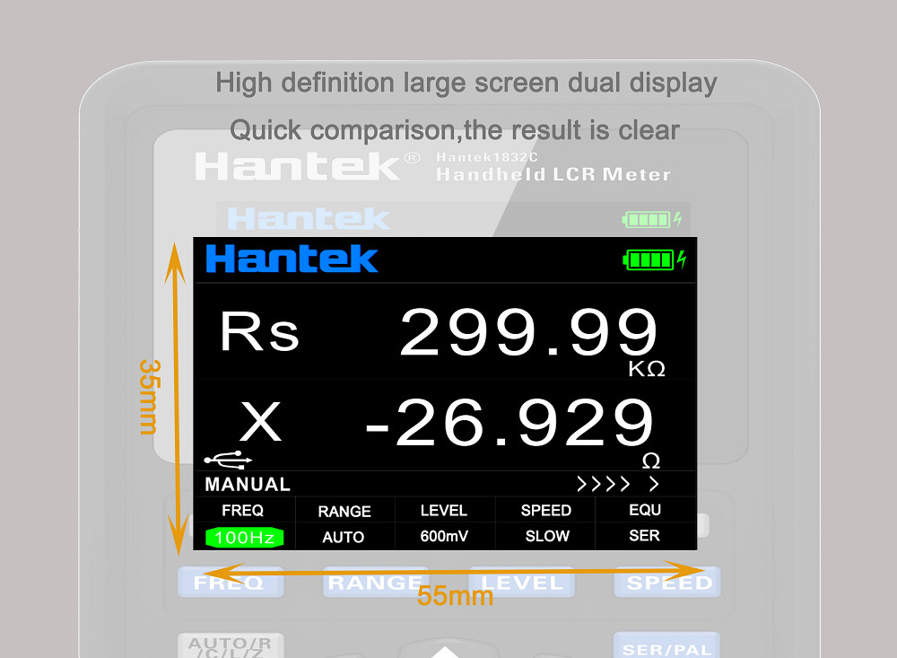 Hantek 1833C Handheld LCR Meter for Inductance Capacitance Resistance Testing US
