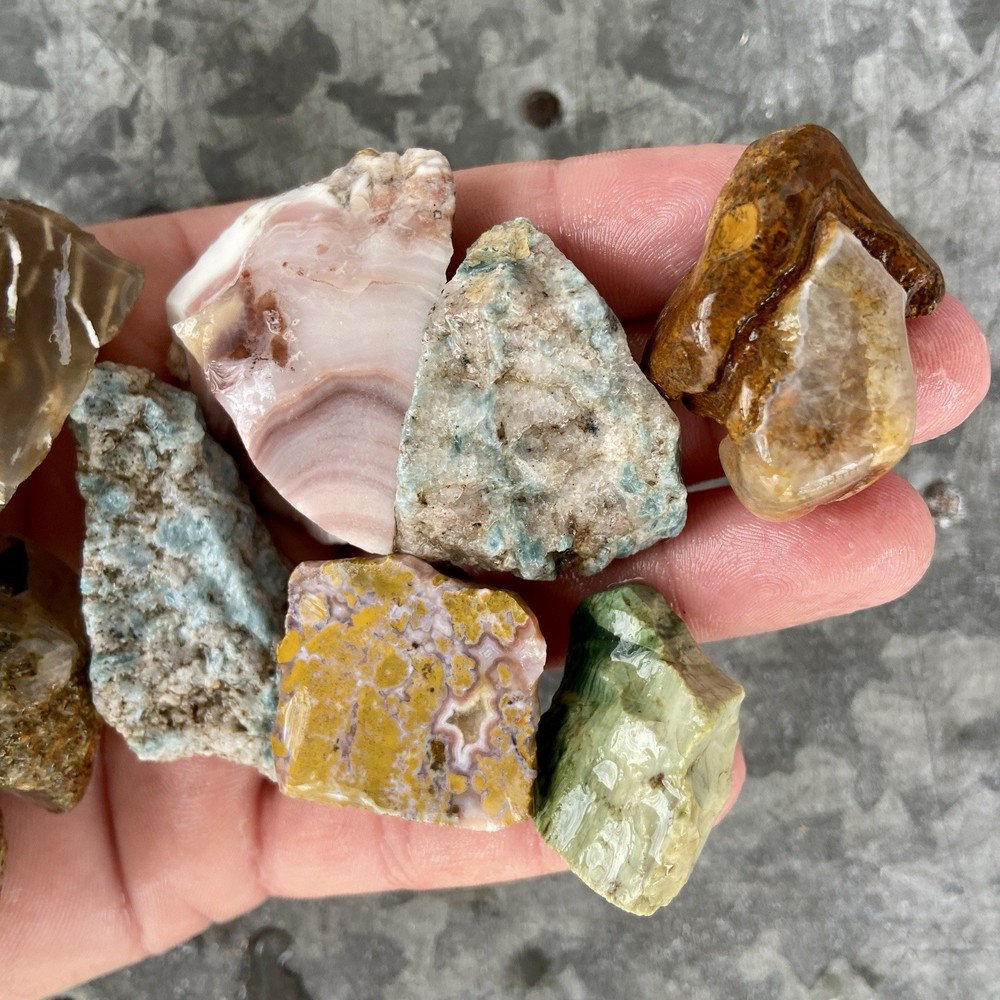 Unique Jasper Agate Rough Lot 9 Pc 7.19 Oz