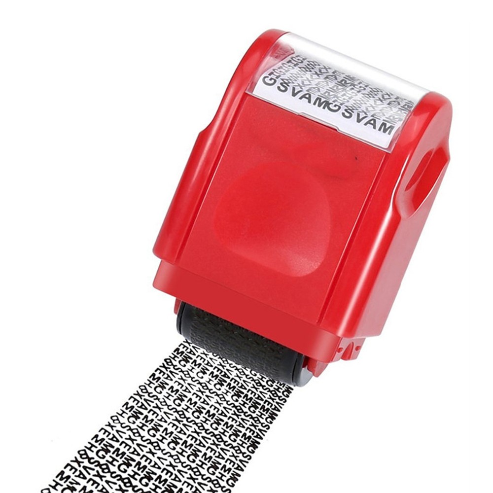 Red ID Stamp Identity Theft Protection Document Guard Self Ink Stamps Roller aa