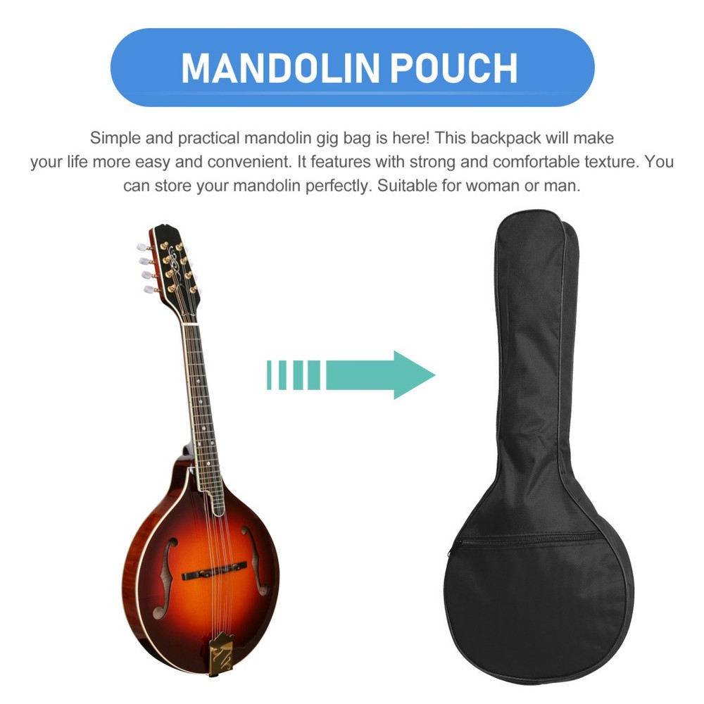 Bowl Back Mandolin Case Soft Strap Bag Musician Backpack Shoulder