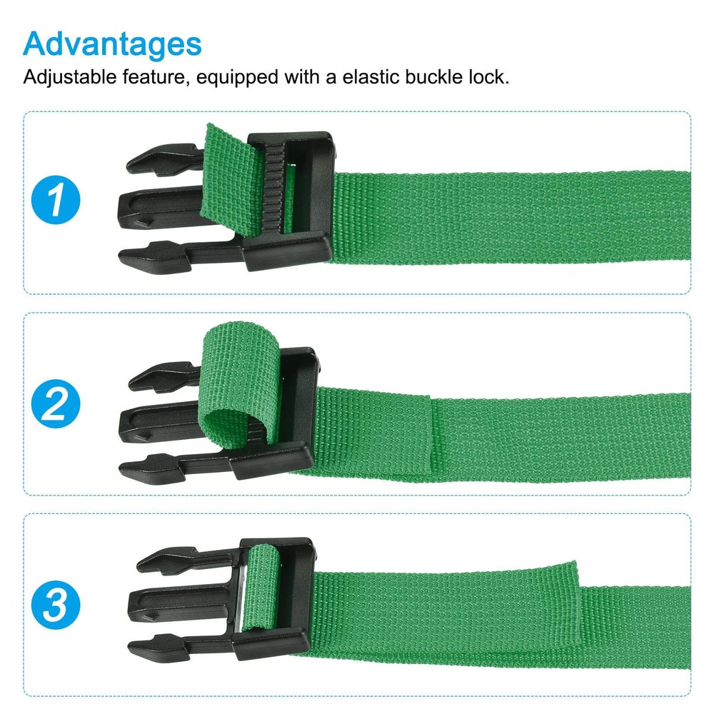 Utility Strap with Buckle 1x20 Inch Polyester Quick Release Belt(Green)