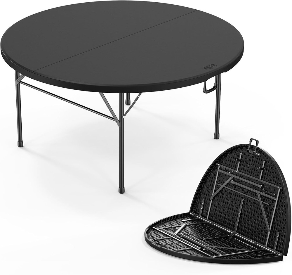 5FT Folding Table Portable Plastic for Indoor Outdoor Dining Card Party Table