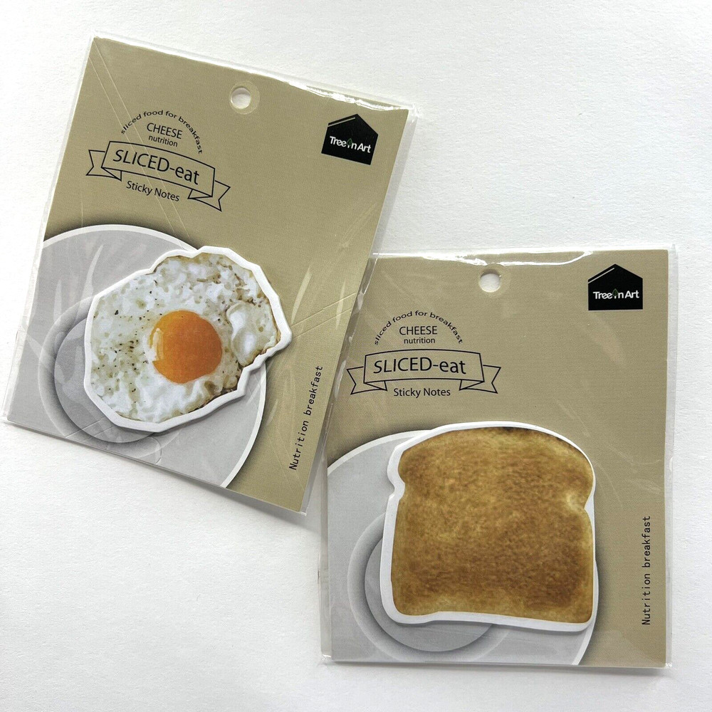 Fried Egg and Toast Breakfast Sticky Note Pads  School Lunch Notes