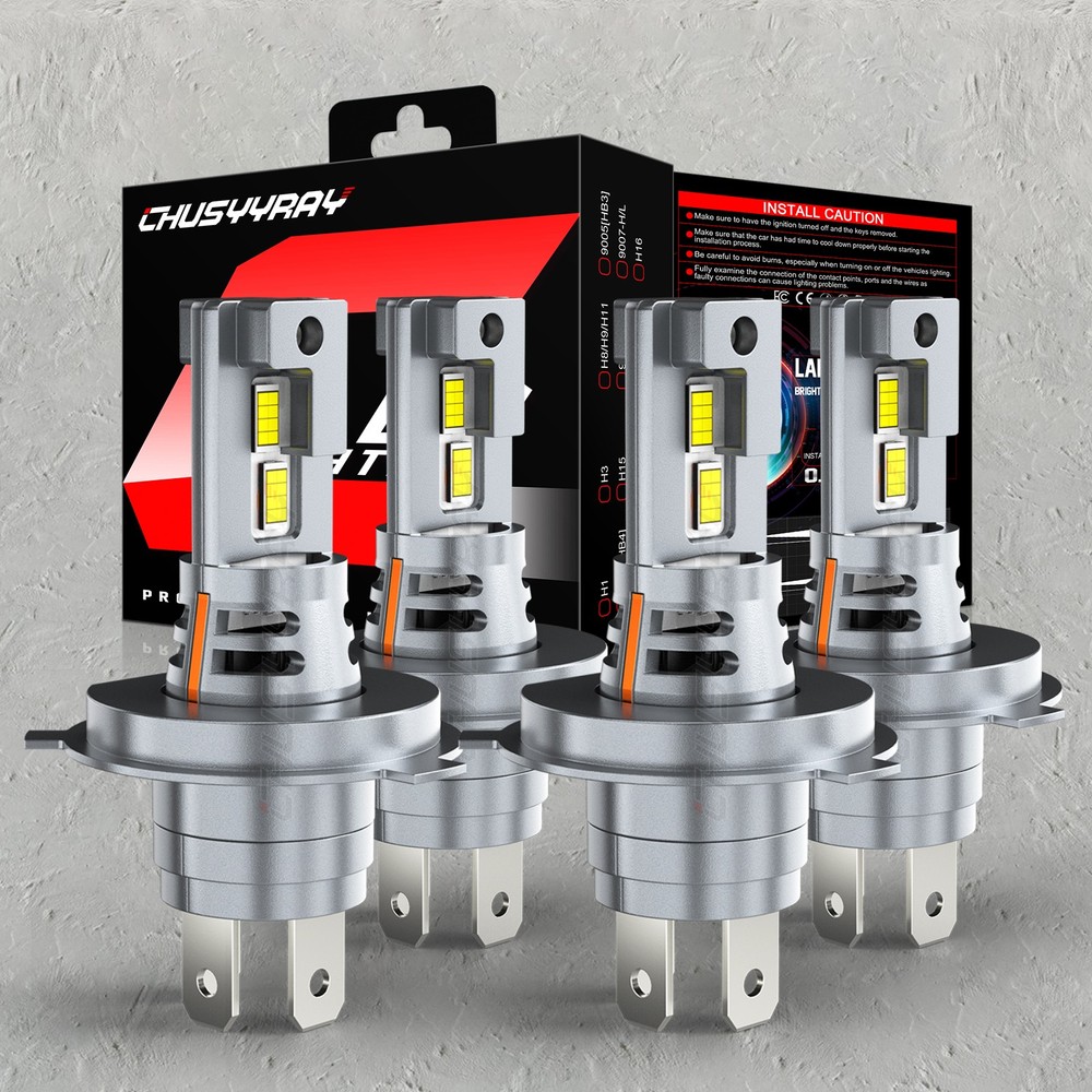 4x H7 LED Headlight Bulb Kit High Low Beam 80000LM Super Bright 6500K White E4EA