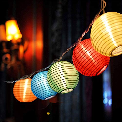 Nylon Lantern String Lights 10 Multicolor Lanterns Nylon Multicolored Lantern