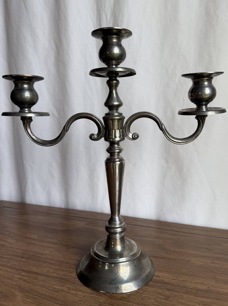 Vintage Three Arm Silver Plated Candlestick Candelabra