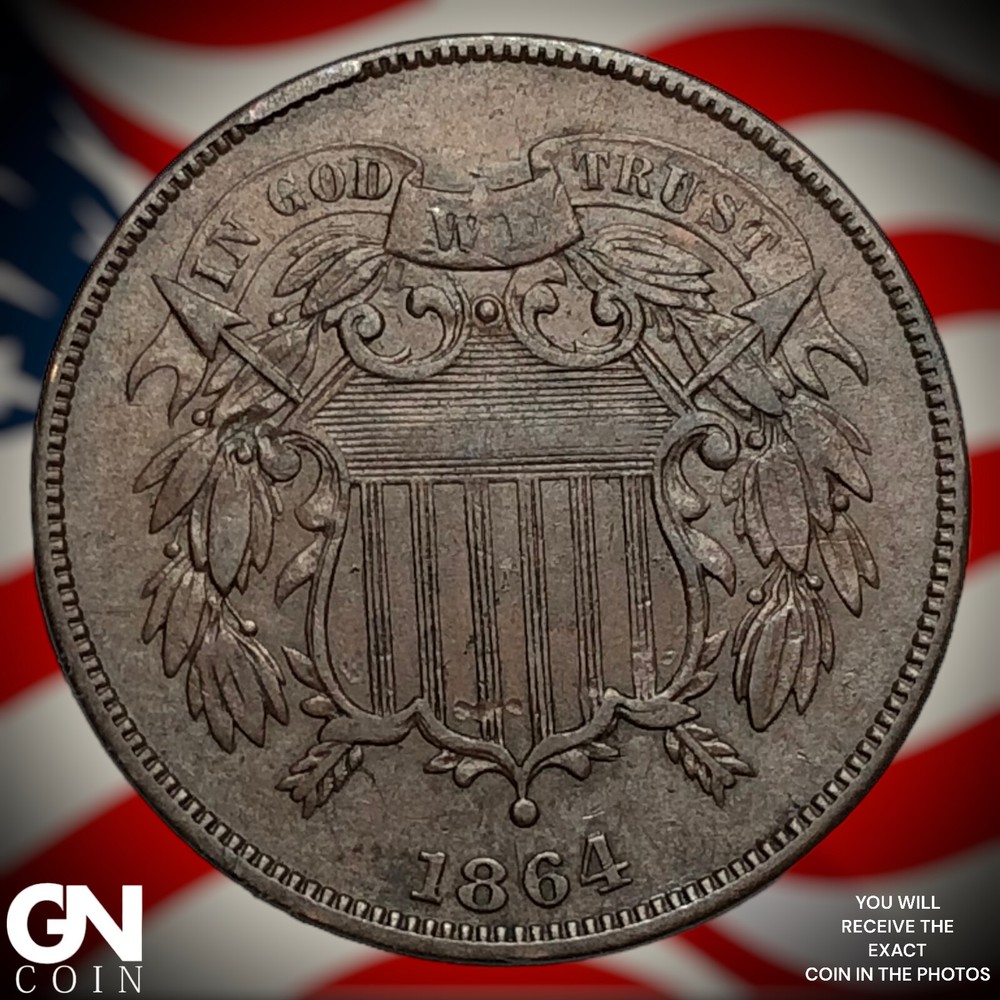 1864 2 Cent Piece M9384