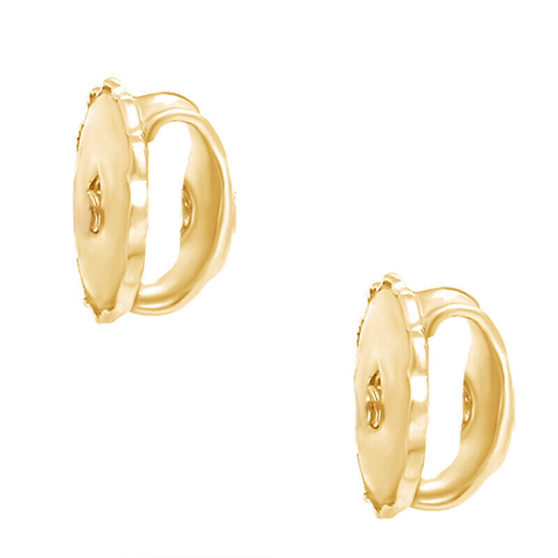 1 Pair Genuine Real 14K Yellow Gold Threaded Screw off Earring Back Replacement