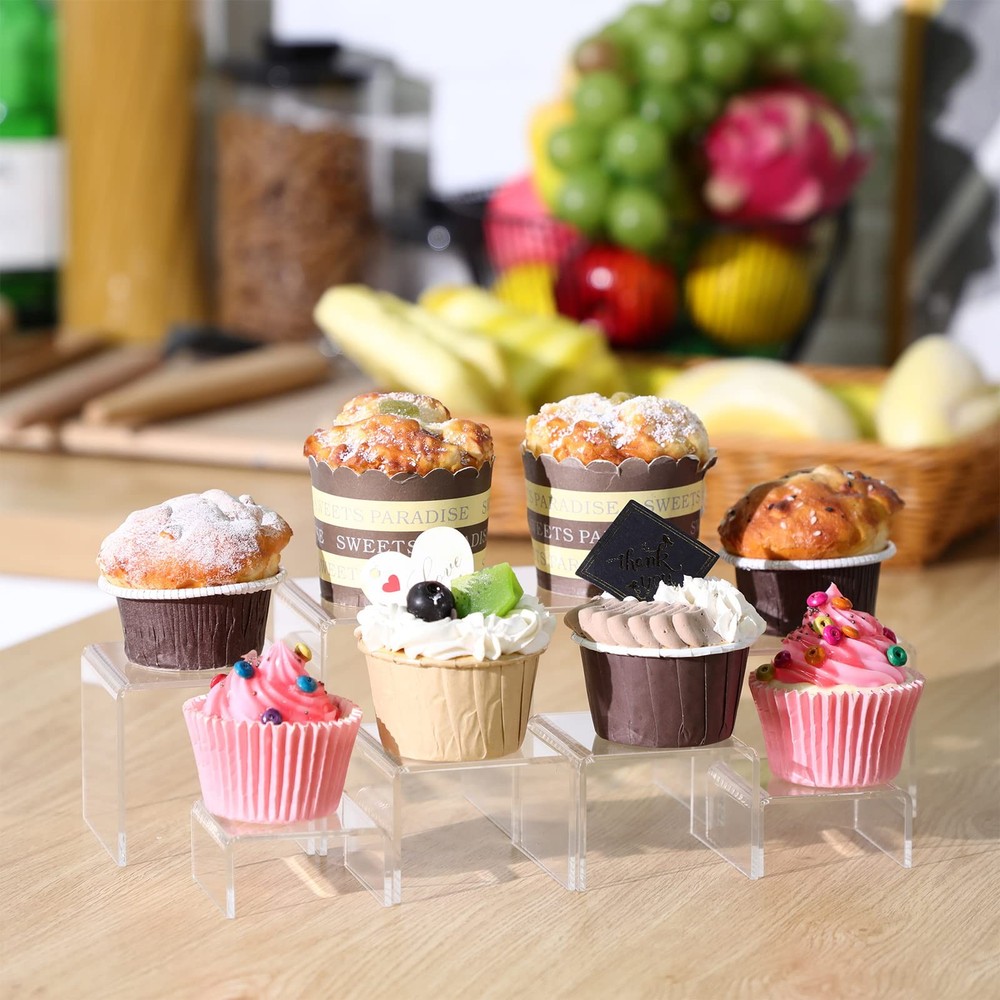 Chuangdi 20 Pcs Acrylic Display Risers, Clear Product Medium Set,
