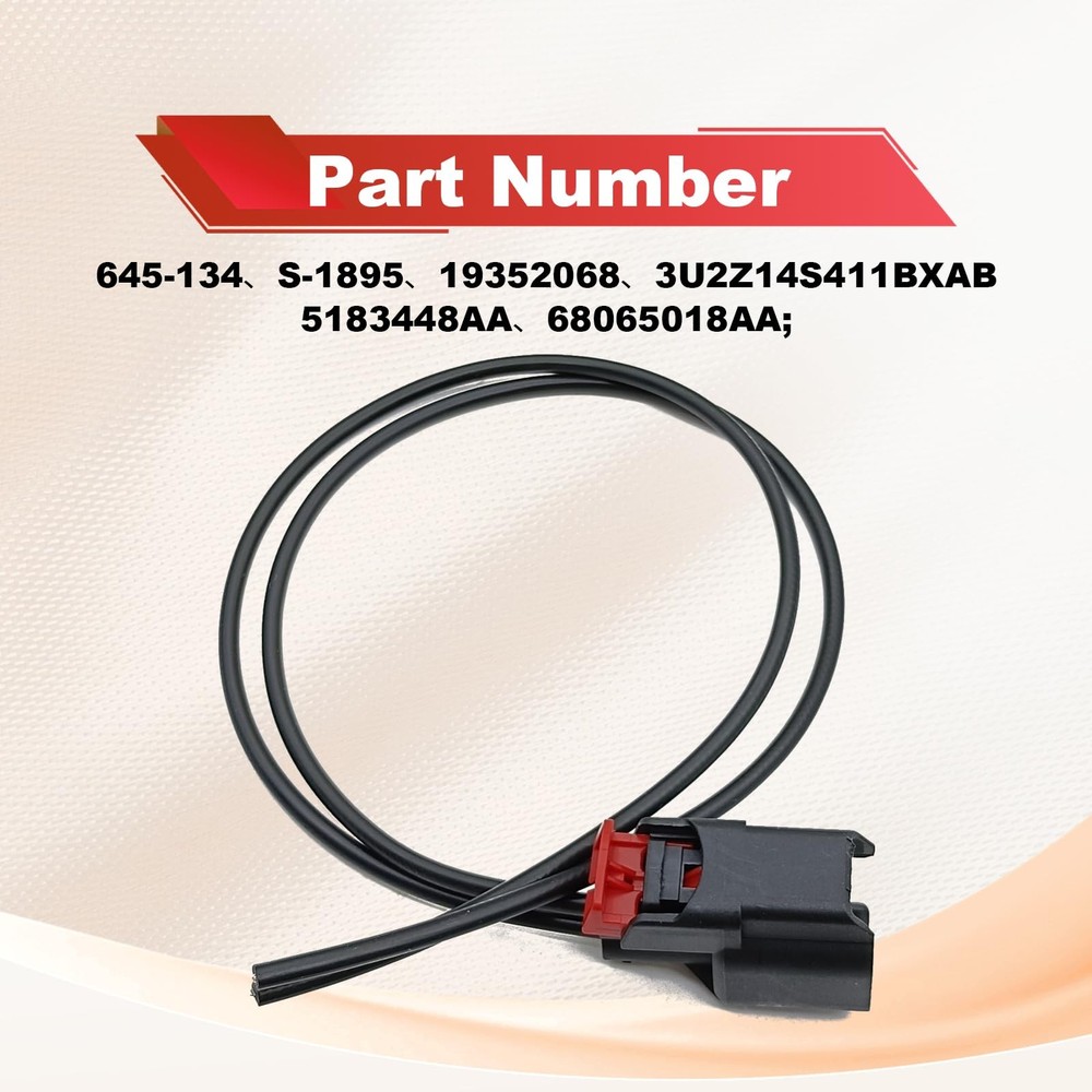 2Pcs ABS Wheel Speed Sensor Wiring Harness Connector Pigtail Plug Compatible