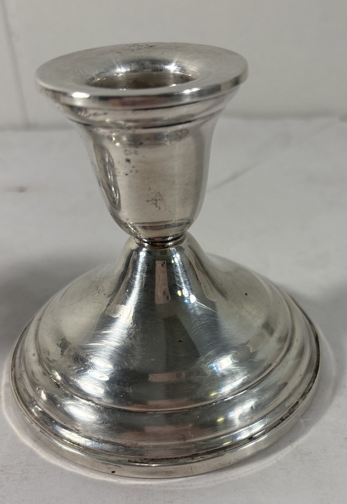 Pair of Sterling Silver Weighted Candlestick Holders