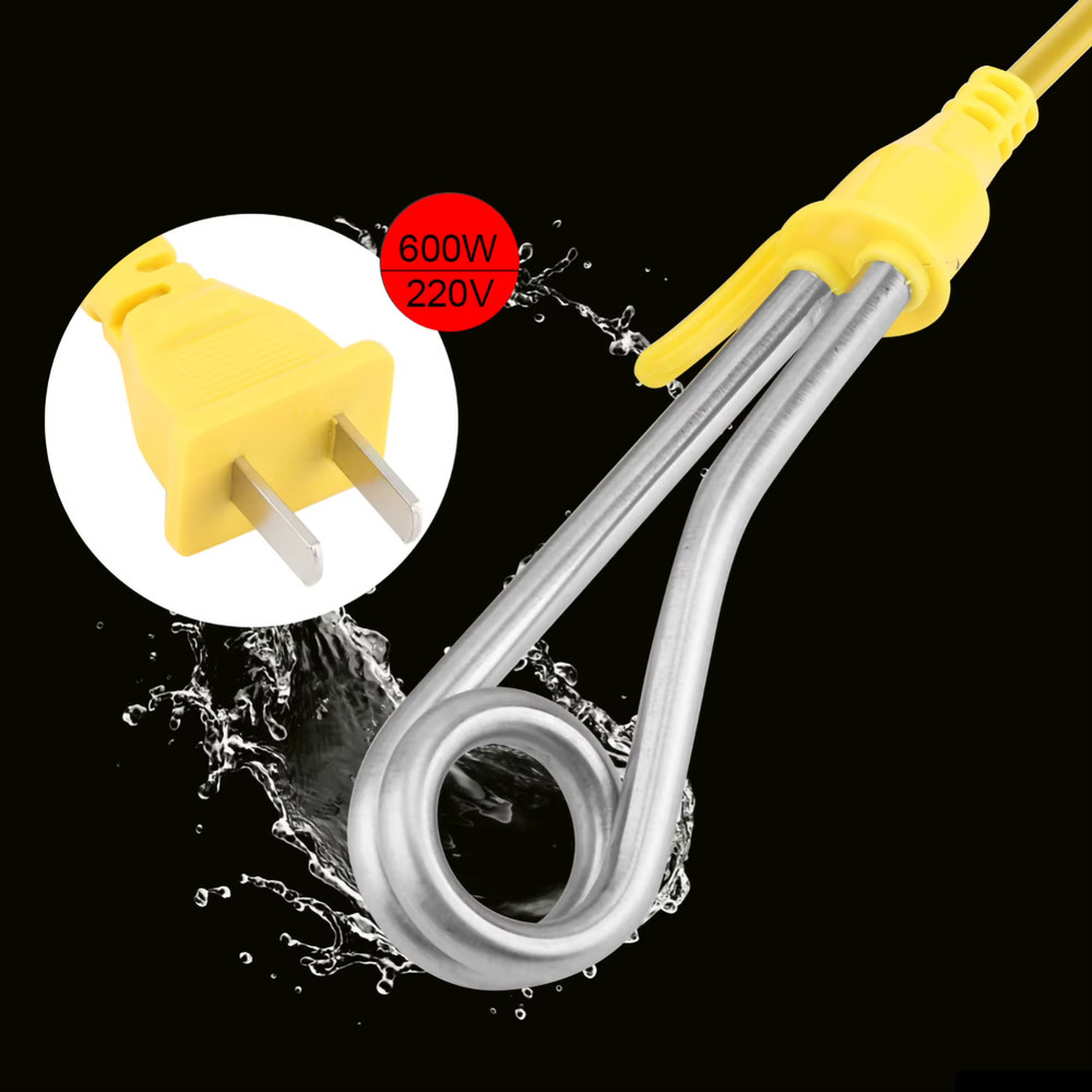 Electric Immersion Water Heater 600W – Stainless Steel Mini Boiler for Travel