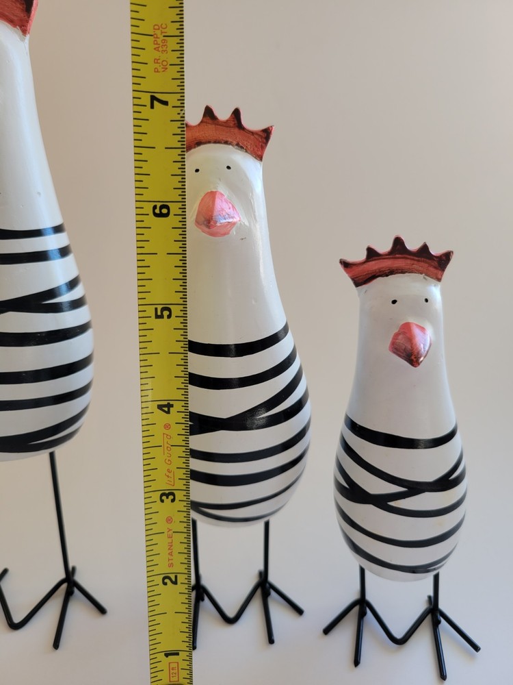 Set Of 3 Funky Chicken Figures