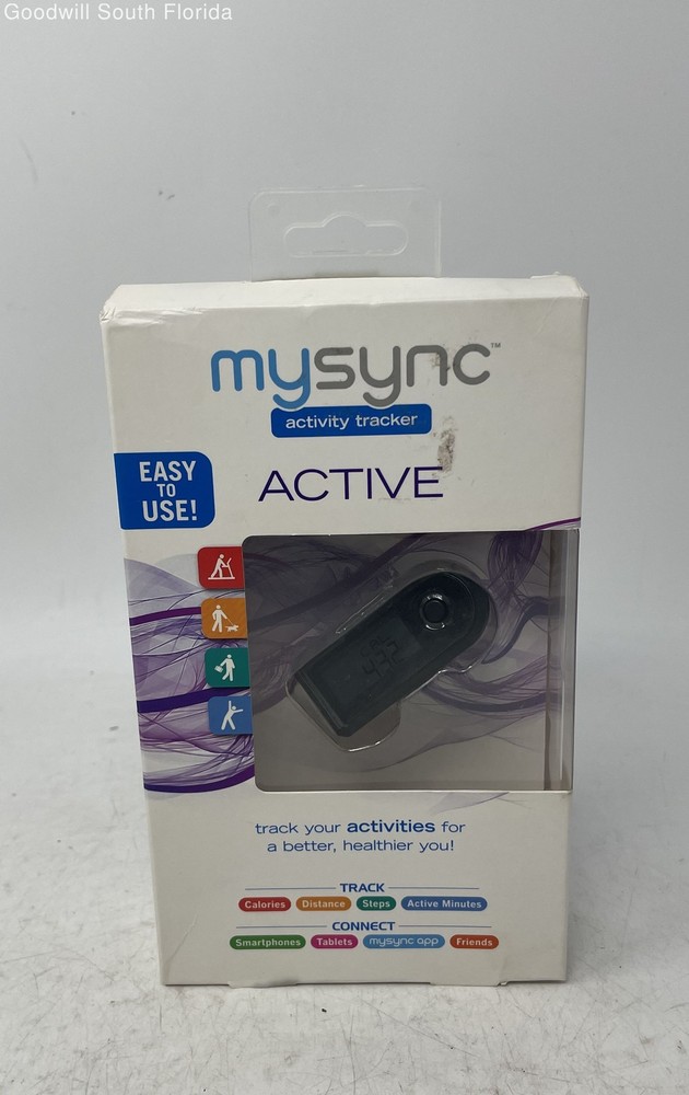 Mysync Black Activity Tracker For Pedometer Step Counter Calories Sleep