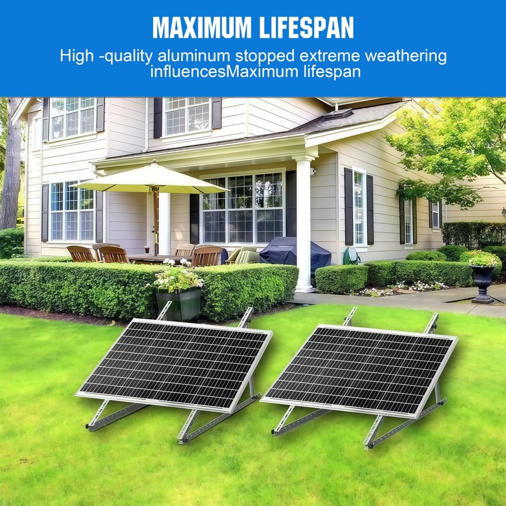 Solar Panel Mounting Brackets 2 Sets 46" w/Beam Reinforcement for 2-4 Panels