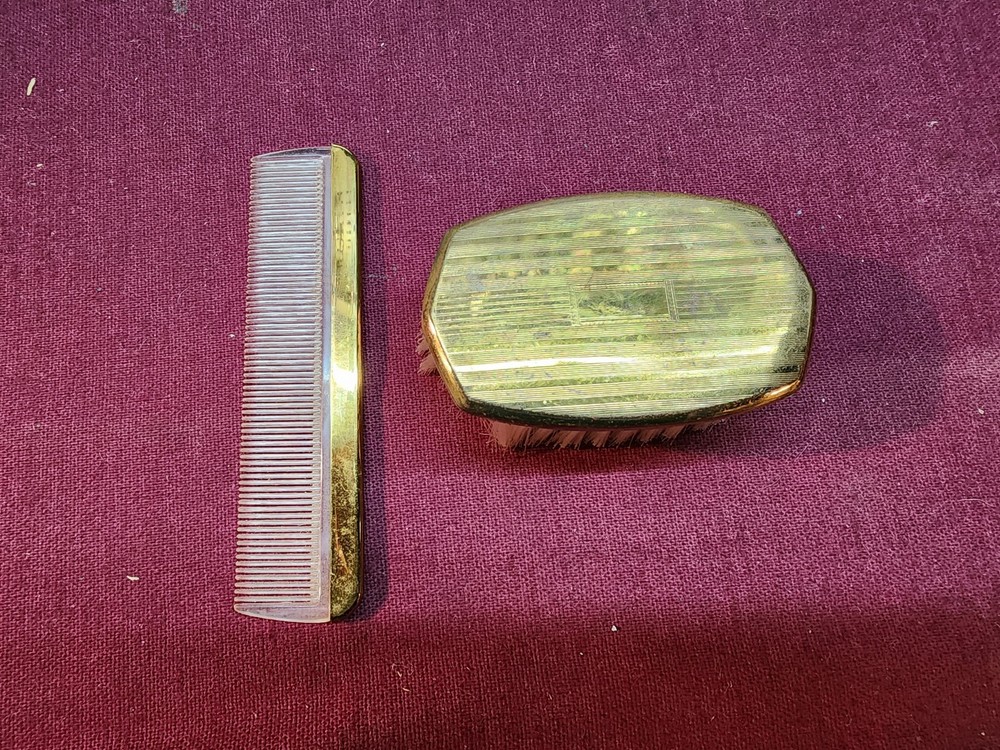 Vintage Bronze Baby Vanity Brush & Comb Set