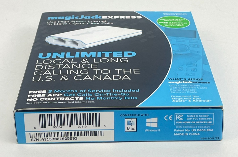 Magic Jack Express Unlimited Calling to U.S. & Canada Adapter