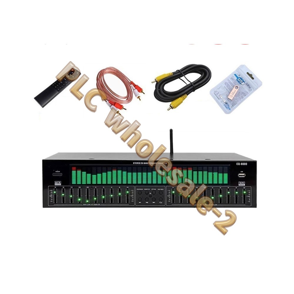 1x EQ8000 LED EQ Equalizer Optical Fiber Coaxial Digital Audio Decoder Processor