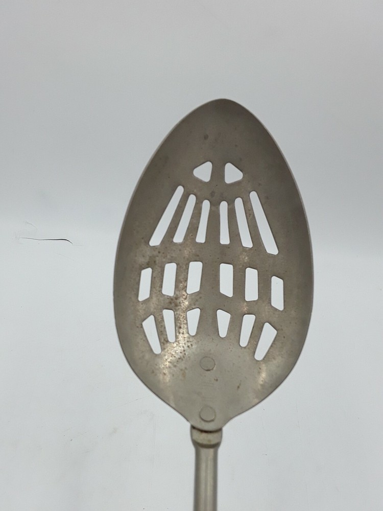 Vintage EKCO Slotted Spoon and Serving Fork Gold Plastic Handle