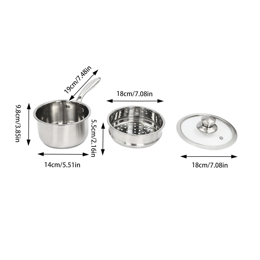 Large Capacity Sauce Pan For Cooking With Handle Double Layer Steaming Pot