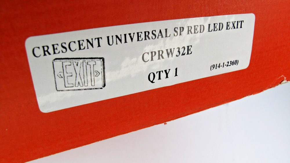 Crescent Universal SP Red LED Exit Light NOS CPRW32E