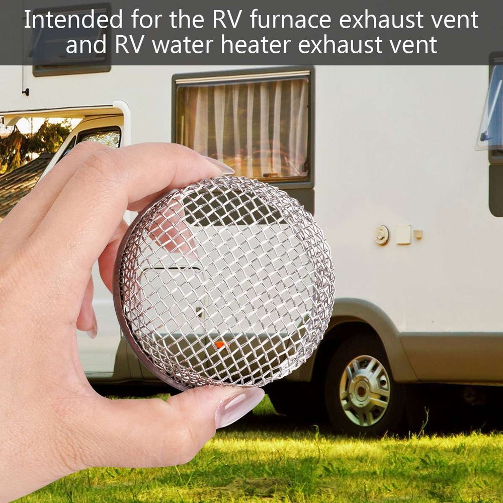 2 Pack For RV Furnace Vent Cover 2.8 Inch Camper Heater Flying Insect Bug Screen
