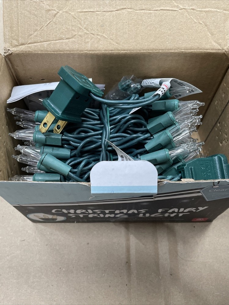 150 Warm White String Lights Green Wire