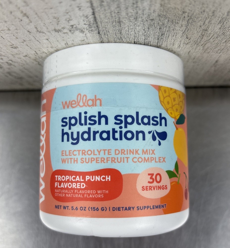 Wellah Splish Splash Hydration Electrolyte 30 Servings Tropical Punch Flavored