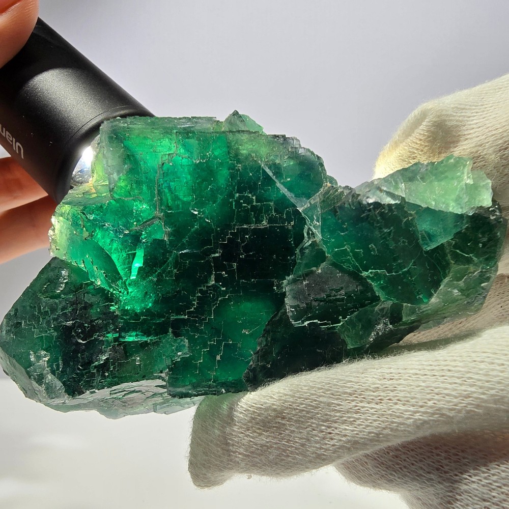 Large Phantom Fluorite Cube Stepped Green Okorusu Namibia 94*58*46mm