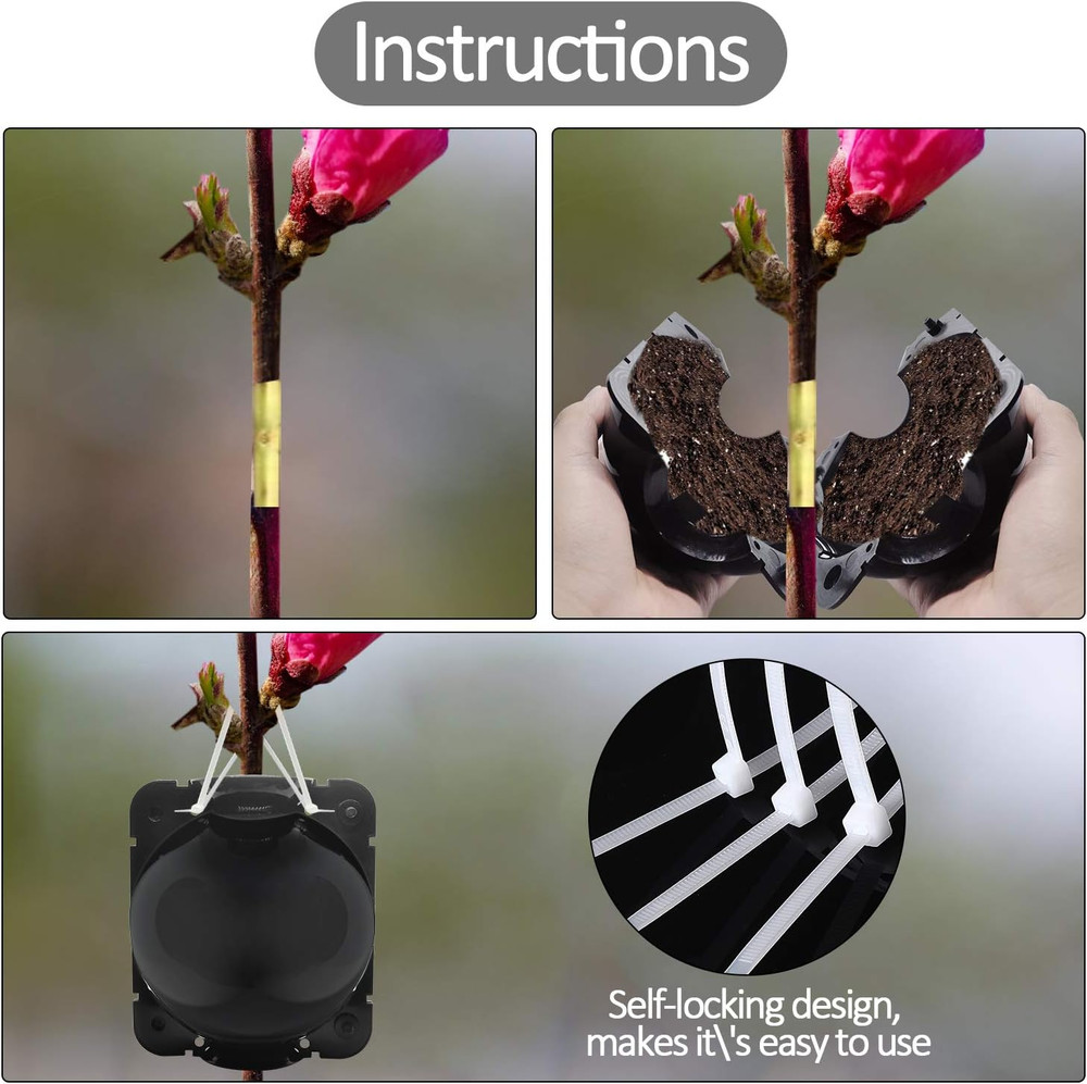 24 PCS Plant Root Growing Boxes Grafting Device, Reusable Plant Rooting Device B