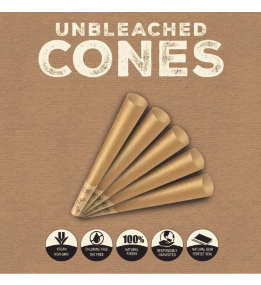 Zig Zag UNBLEACHED KING Size Pre-Rolled Cone +Raw Torch Phoenix Extendo Lighter