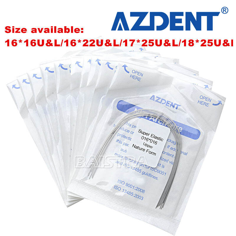 10Pack Dental Orthodontic Super Elastic Rectangular Niti Arch Wires Natural Form