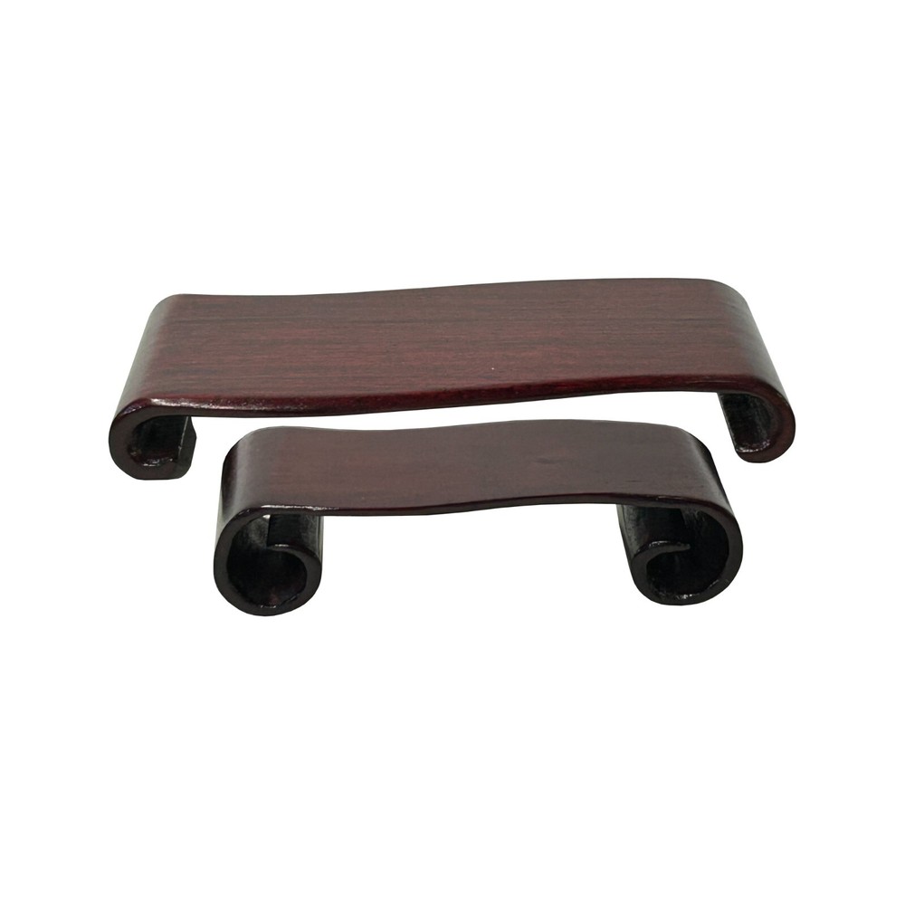 5.5" Set 2 Brown Wood Scroll Legs Rectangular Display Stand Riser Easels ws4056