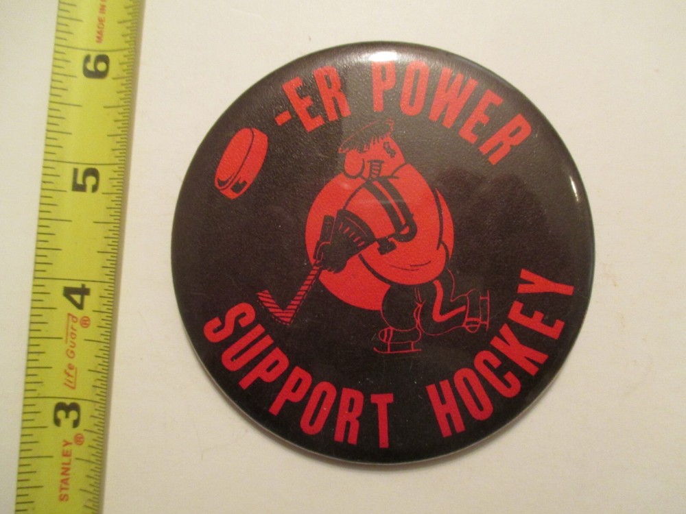Pucker Power Support Hockey Pinback Button