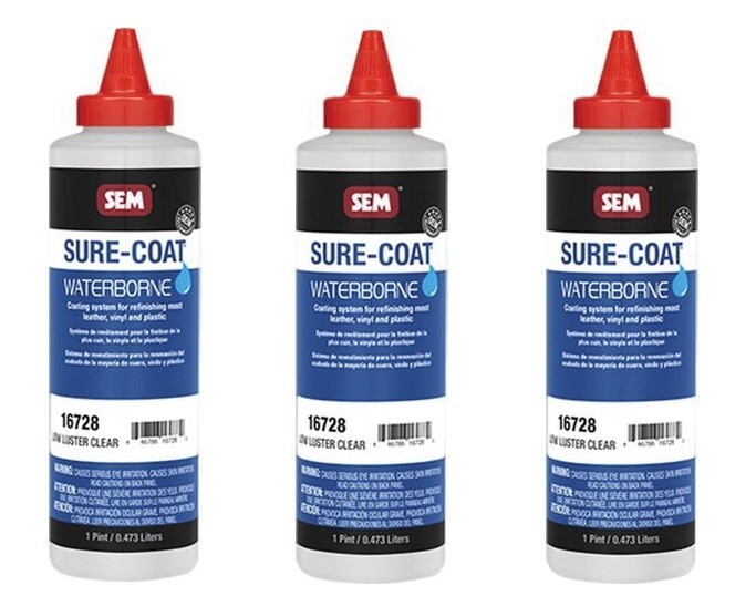 SEM 16728 Sure-Coat Low Luster Clear Leather Vinyl Plastic Interior (3 Pack)