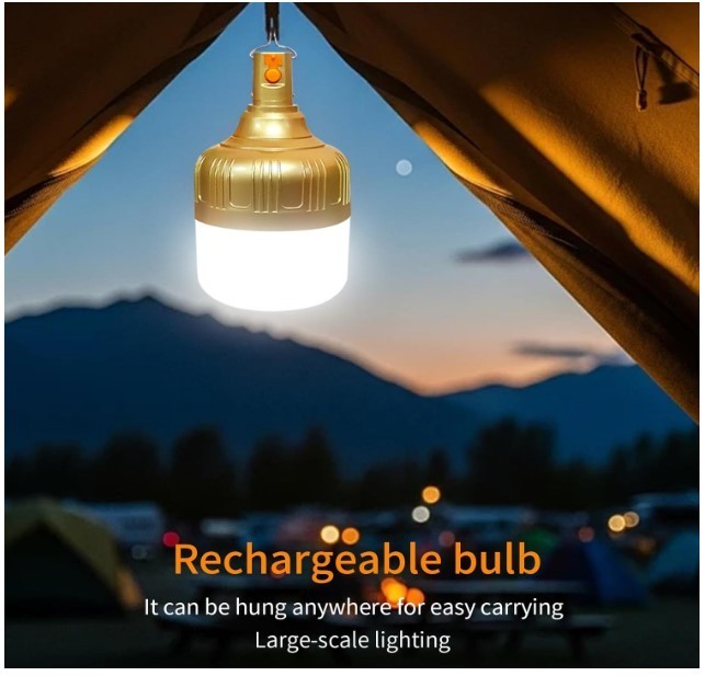 2 Pack LED Camping Lantern Rechargeable 4000mAh Waterproof USB Light