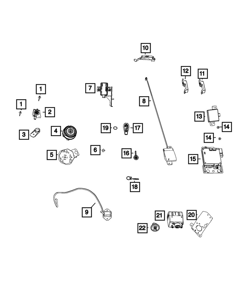 Genuine Mopar Passive Entry Antenna 5026444AA