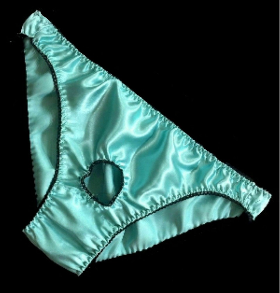 MENS Open Front Satin Sissy Bikini Panties