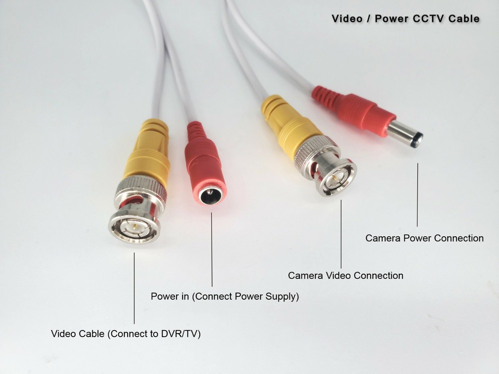 8pcs 50 Ft Power and Video Premade Siamese Cable for CCTV Security Camera System