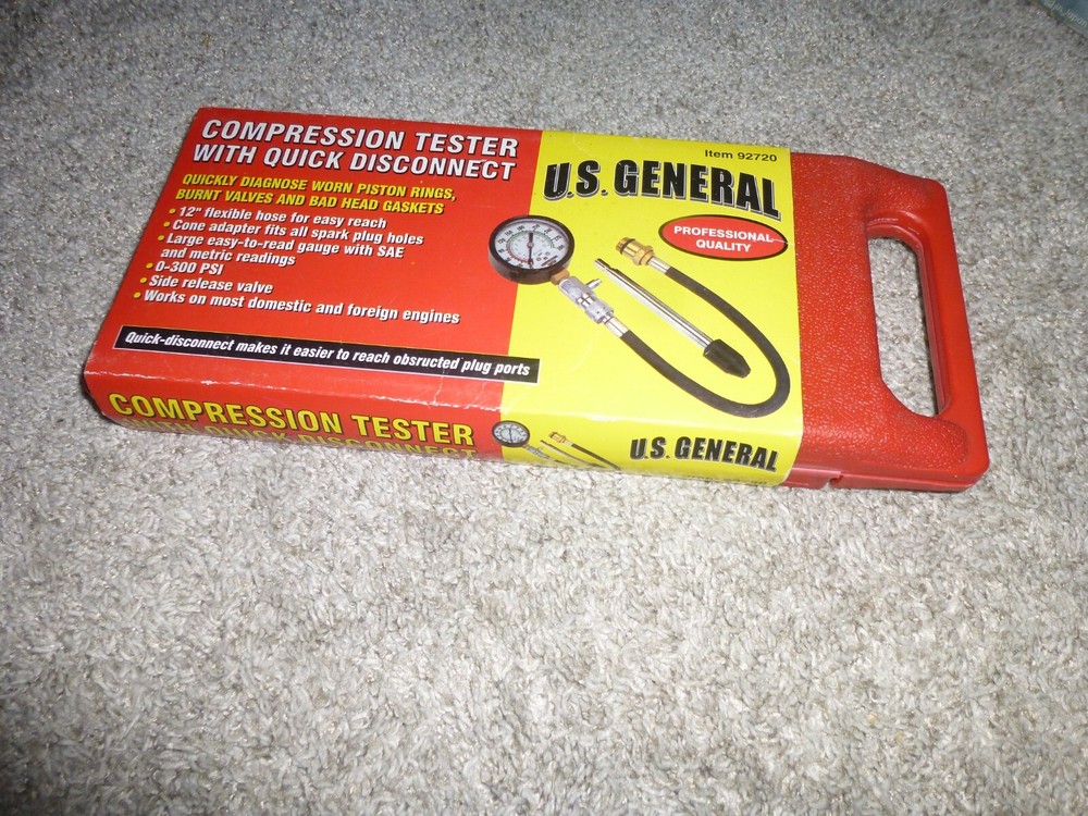 U.S. General Compression Tester With Quick Disconnect 92720 Excellent In Box