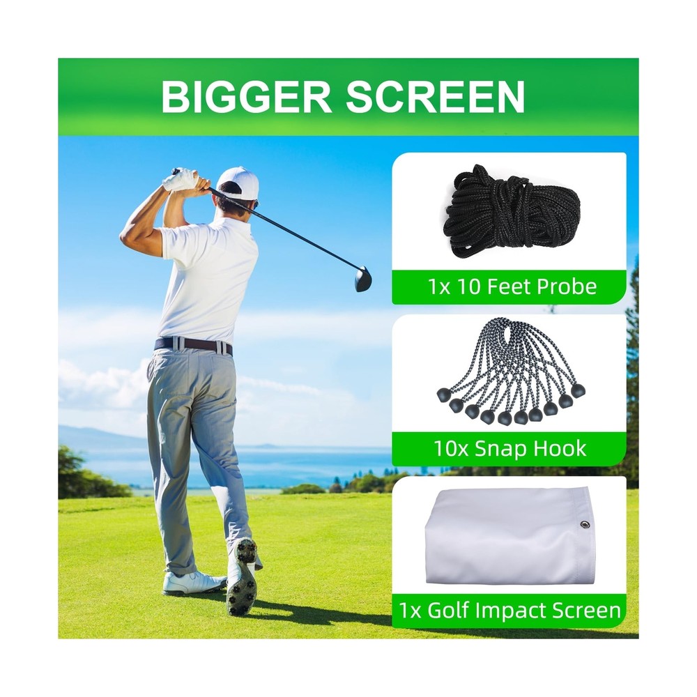 Golf Impact Screen,Thicker Golf Simulator Impact Screen with Probe and Snap H...