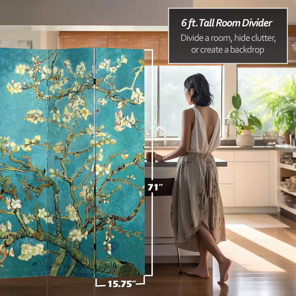6 Ft. Printed 4-Panel Room Divider