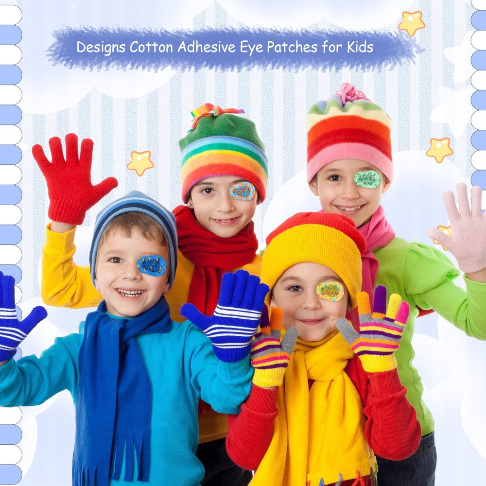 Adhesive Eye Patches, 20 Styles Breathable Eye Patch Light Blocking, 3x2" 200Pc