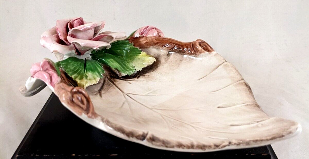 Vintage Capodimonte Floral Dish