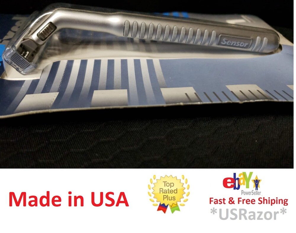 2 Gillette Sensor Excel Metal Razor Handle blade Shaver Made USA 1993 Ft Sensor3