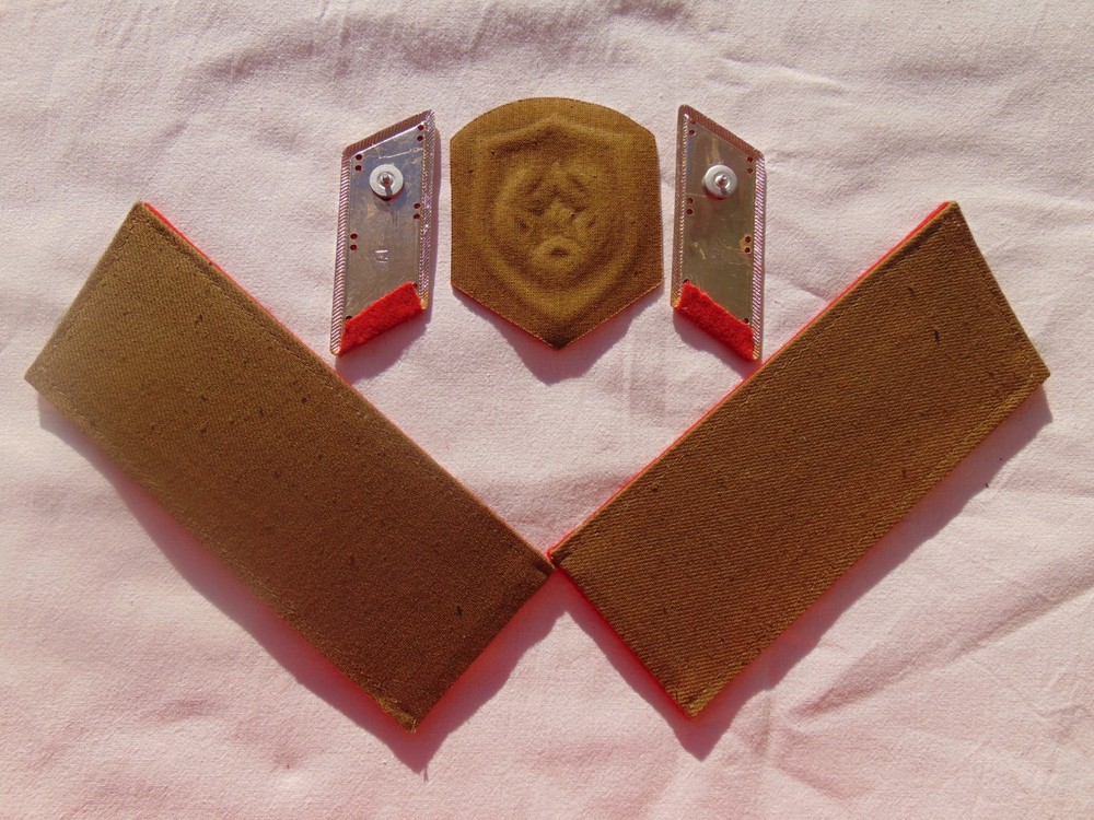 A set of Soviet motorized rifleman's insignia.