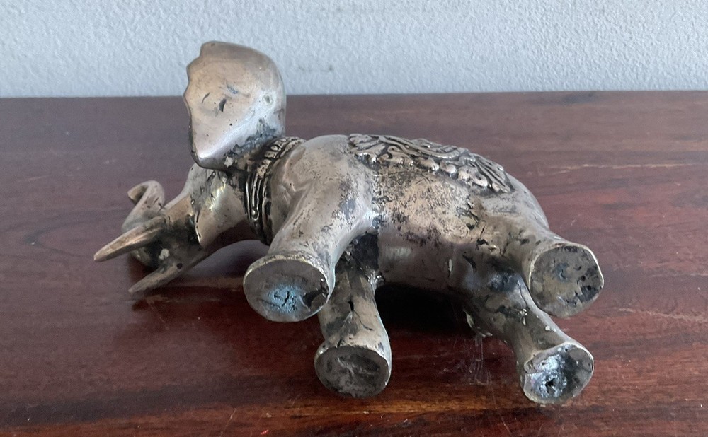 Lovely Silver Tone Elephant Sculpture