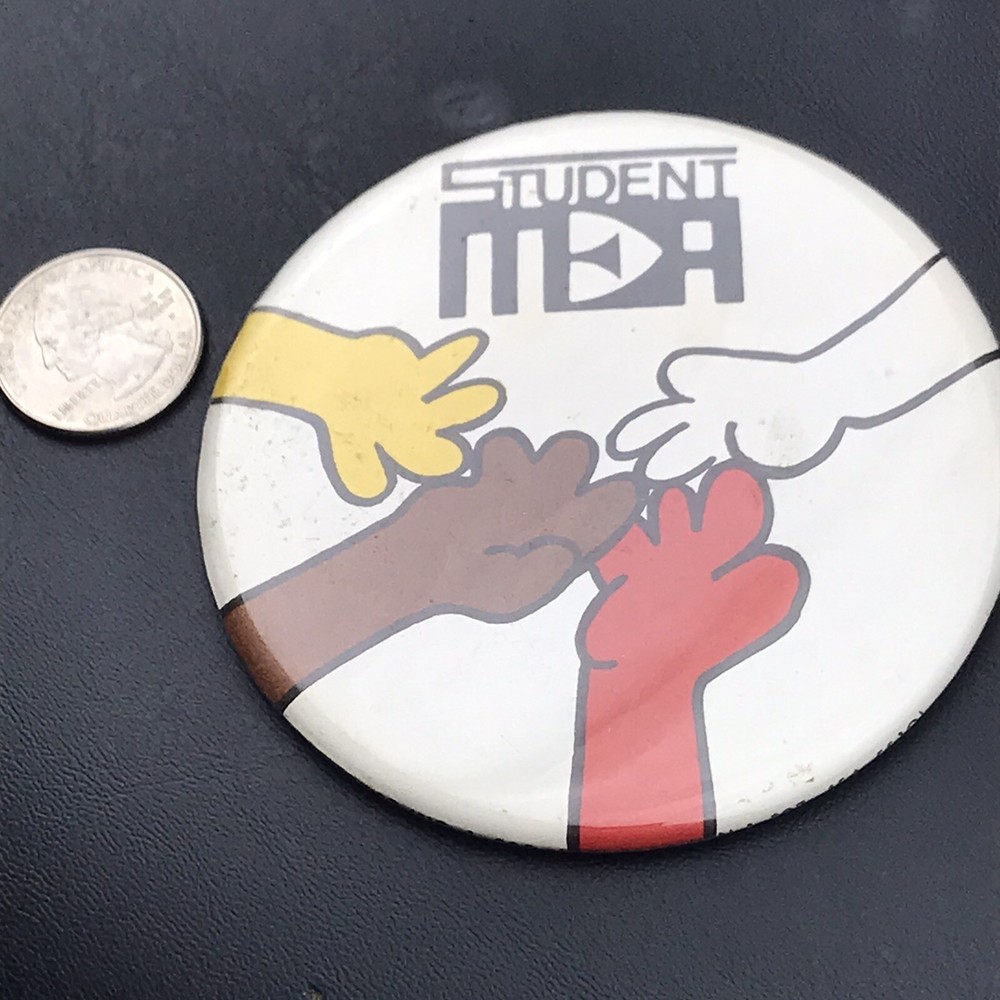 MEA Student Pin Button Multi-Color Interlocking Hands Diversity Inclusivity