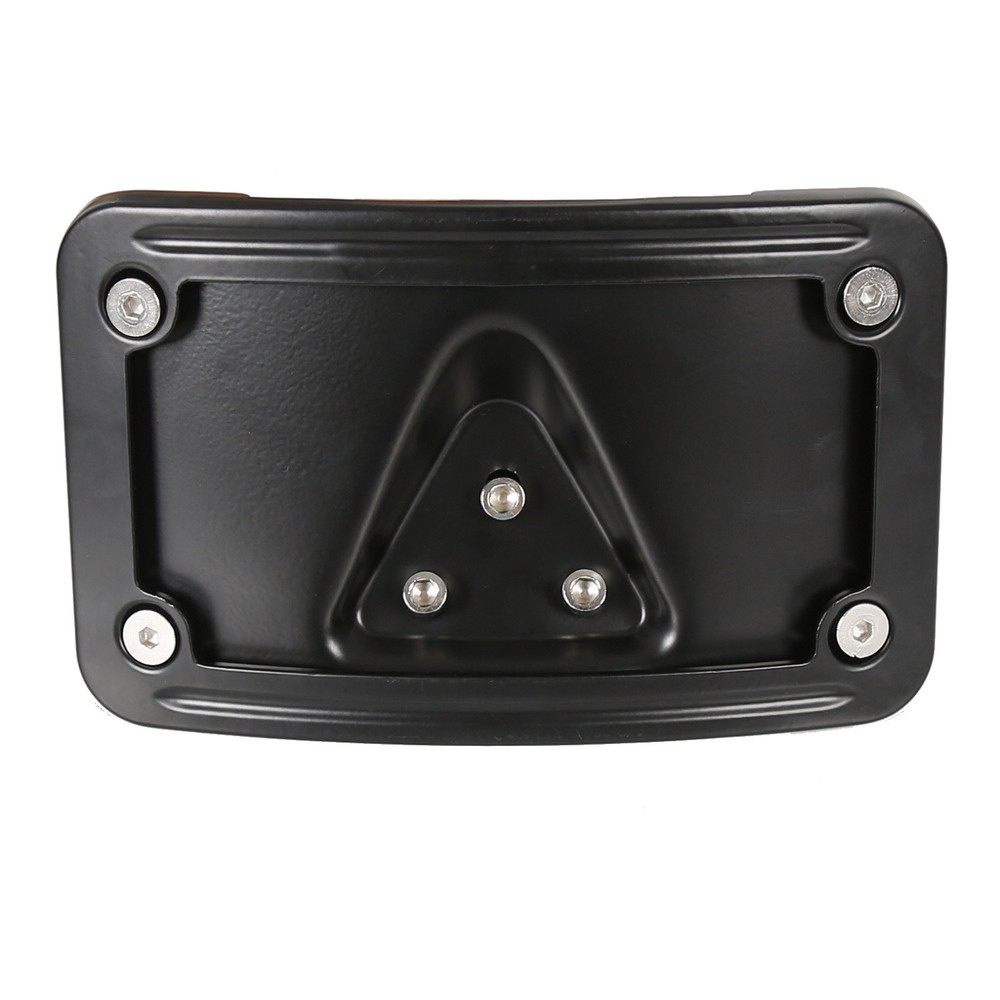 3 Hole Curved Laydown License Plate Mount Bracket w/ Frame For Harley